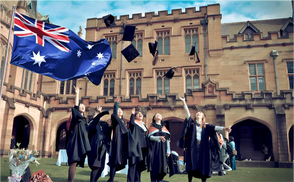Students graduating from a university in Australia
