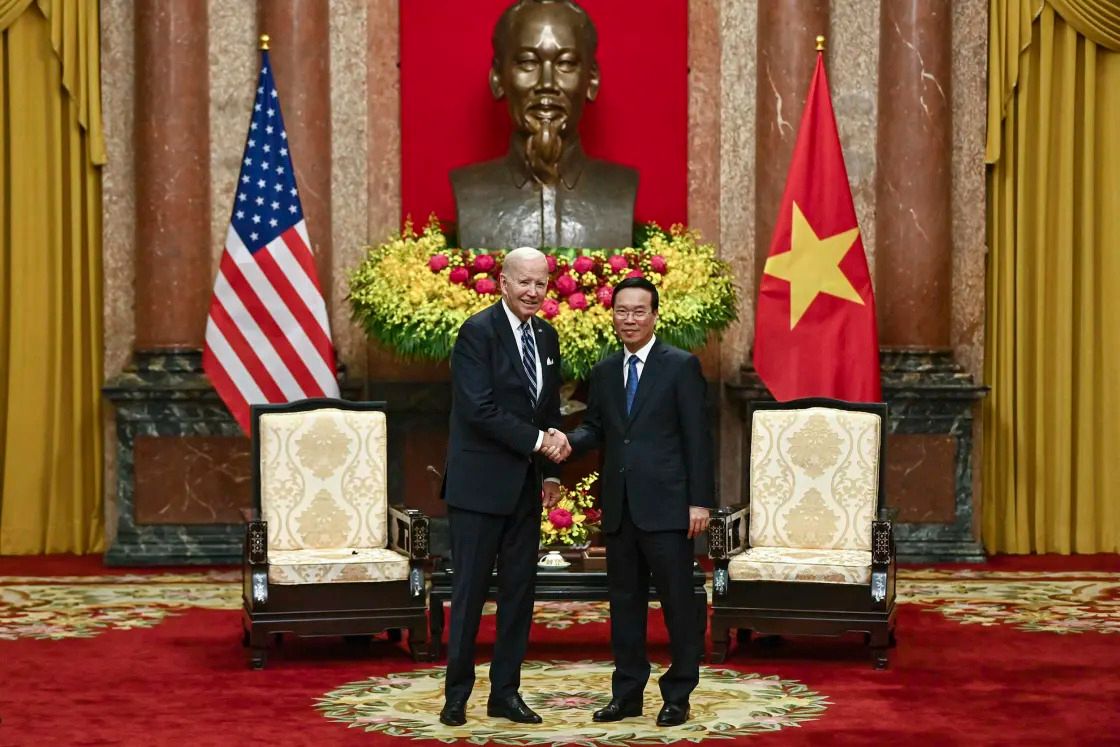 US President Joe Biden with Vietnam President Vo Van Thuong during Biden’s visit to Hanoi in September 2023