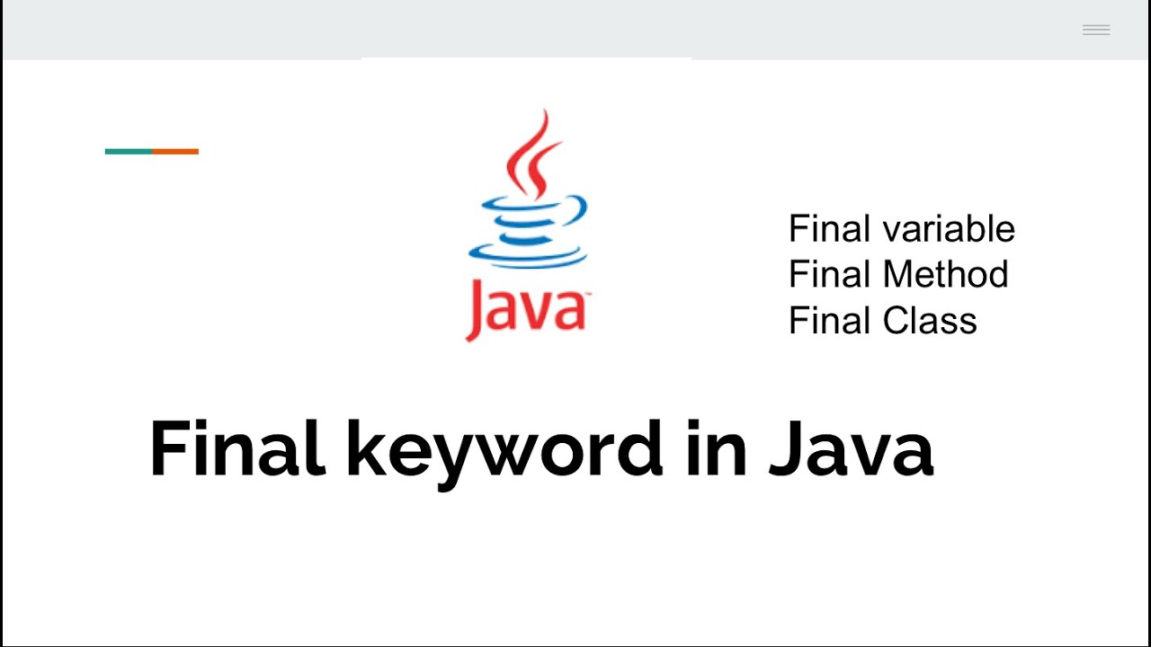  purpose of the final keyword in Java